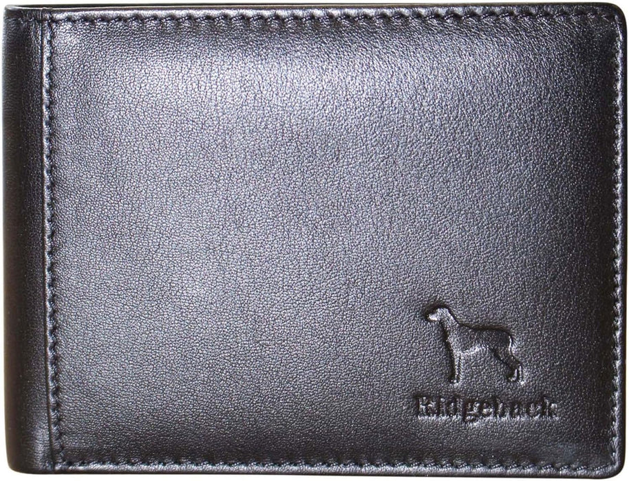 Ridgeback Genuine Leather Wallet for Men - Excellent as Travel Credit Card Case/Wallets/Protector- Black (Wallet 30) (Black)