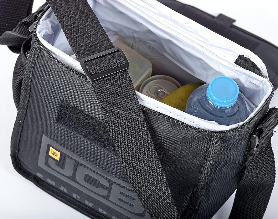 JCB - Cooler Bag - Black - Mens Lunch Box - 600 Denier Polyester Fabric - Lined Cooler Bag, with Adjustable Handles - Stays Cool for Up to 7 Hours