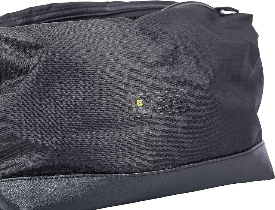 JCB - Polyester Wash Bag, Black - Made with 900D Polyester - Includes Zip Closure - Waterproof Inner Lining & Water Resistant Base - Travel Accessories - Official JCB Toiletry Bag