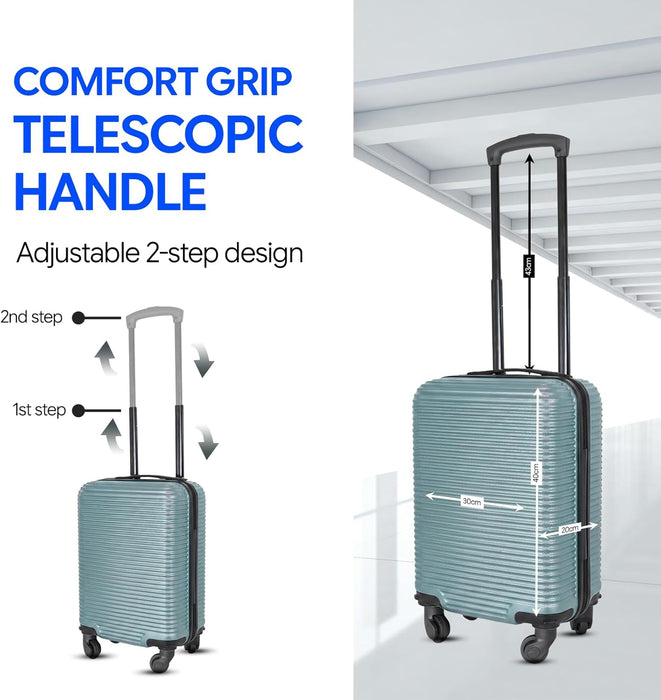 Bordlite Ryanair 40x30x20cm Underseat Carry On Suitcase with Removable Wheels | Extra Packing Space & Cabin Size Fit | Lightweight Luggage