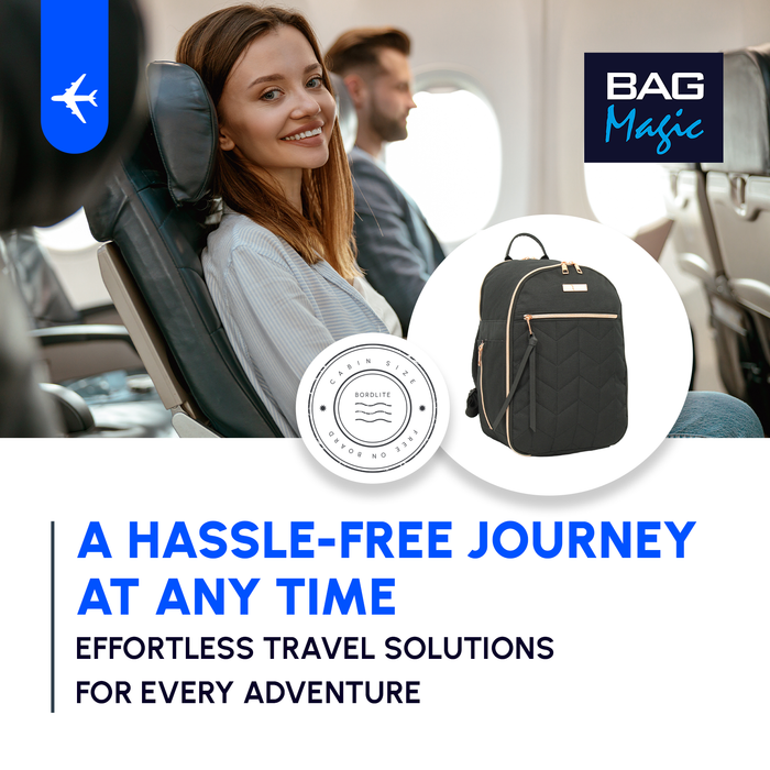 Ryanair Underseat Cabin Backpack 40x25x20cm Flight Bag Hand Luggage - Black/Rose Gold