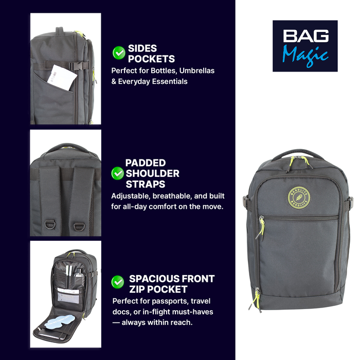 RYANAIR 40x20x25cm Underseat Backpack - Cabin Approved Rucksack - Avoid Fees