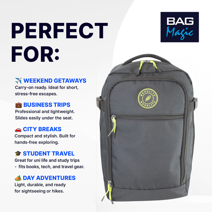 RYANAIR 40x20x25cm Underseat Backpack - Cabin Approved Rucksack - Avoid Fees