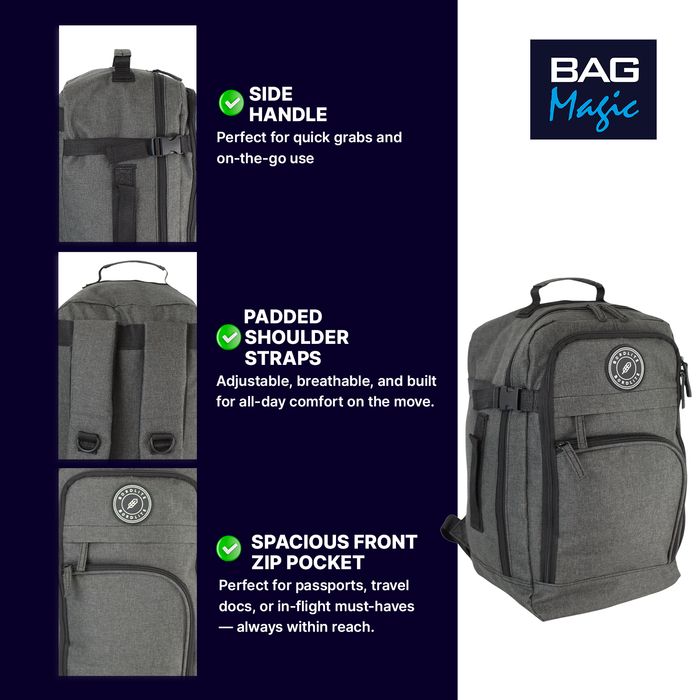 RyanAir Approved 40x20x25cm Underseat Backpack - Cabin Rucksack