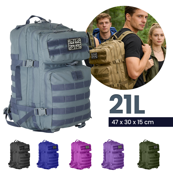 21L Military Tactical Backpack - Durable MOLLE Rucksack with Multi-Pocket Storage