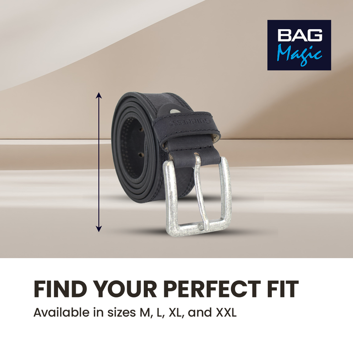 Official Guinness Genuine Black Leather Belt for Men, Full Grain Premium Leather