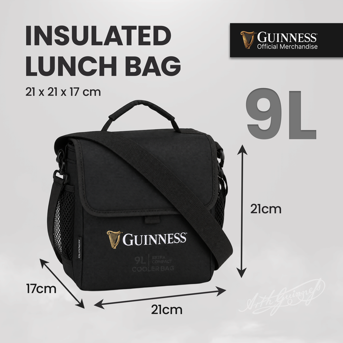 Guinness® Lunch Bag Men Adults 9L Cooler Box Compact Thermal Insulated Bag