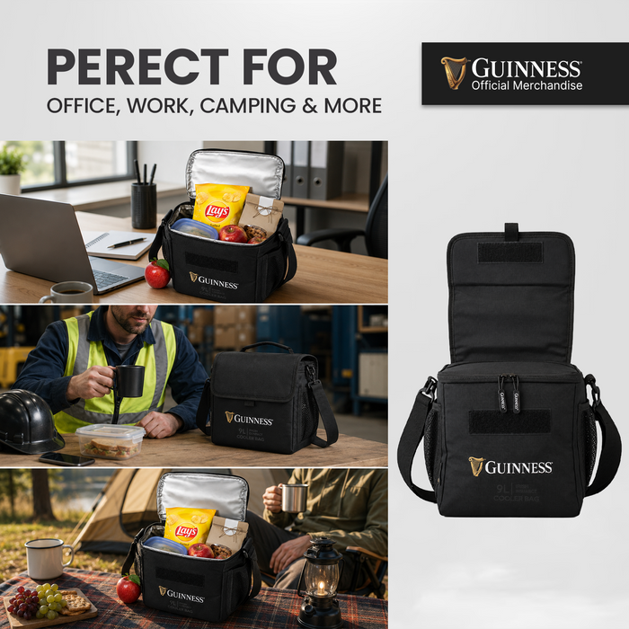 Guinness® Lunch Bag Men Adults 9L Cooler Box Compact Thermal Insulated Bag