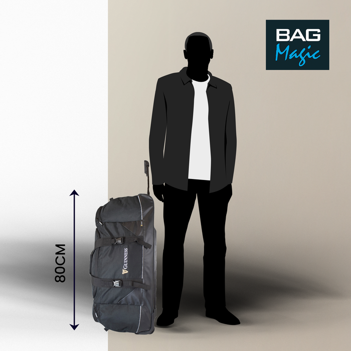 Guinness Large Wheeled Holdall 80cm - 3-Wheeled Travel Duffel Bag with Extendable Handle