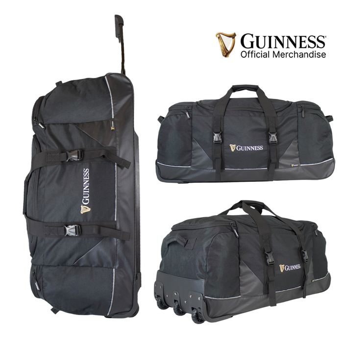 Guinness Large Wheeled Holdall 80cm - 3-Wheeled Travel Duffel Bag with Extendable Handle