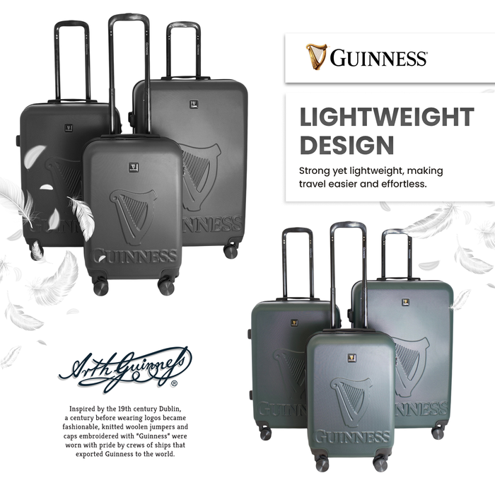 Guinness® ABS Suitcase – Lightweight Hard Shell Luggage with 360° Spinner Wheels