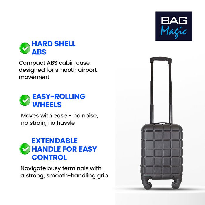 RyanAir 40x25x20cm Cabin Suitcase, Carry on Approved Underseat ABS Hard Luggage