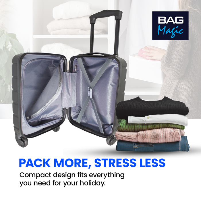 RyanAir 40x25x20cm Cabin Suitcase, Carry on Approved Underseat ABS Hard Luggage
