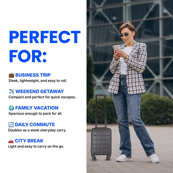 RyanAir 40x25x20cm Cabin Suitcase, Carry on Approved Underseat ABS Hard Luggage