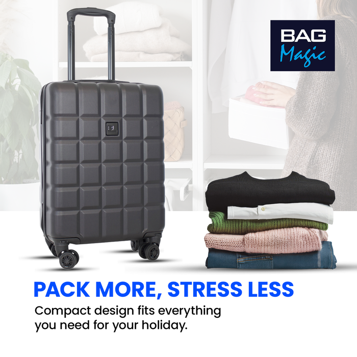 Bordlite Lightweight Hard Shell ABS Suitcase +  360° Easy-Spinner Wheels