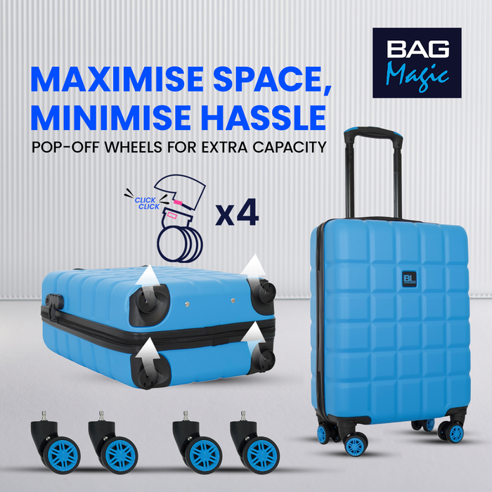 Lightweight ABS Cabin Suitcase – 30+ Airline Overhead Compatible (47x36x20cm) – Spinner Wheels + Combination Lock