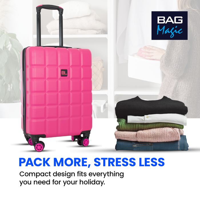 Bordlite Lightweight Hard Shell ABS Suitcase +  360° Easy-Spinner Wheels