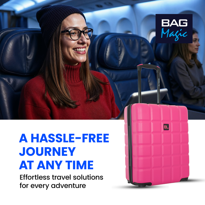 Bordlite Lightweight Hard Shell ABS Suitcase +  360° Easy-Spinner Wheels