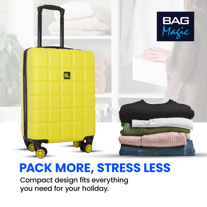 Bordlite Lightweight Hard Shell ABS Suitcase +  360° Easy-Spinner Wheels