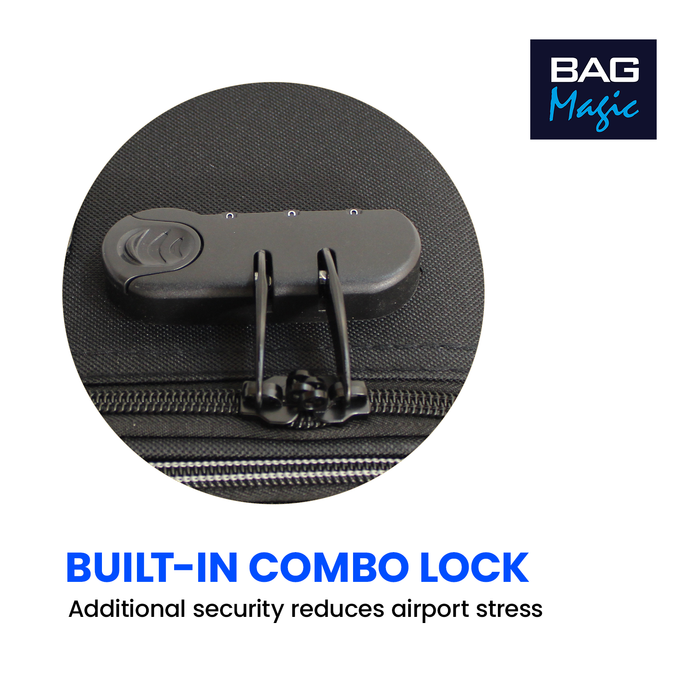 Lightweight Soft Shell Suitcase by Bordlite – 4 Spinner Wheels, Expandable with Combination Lock