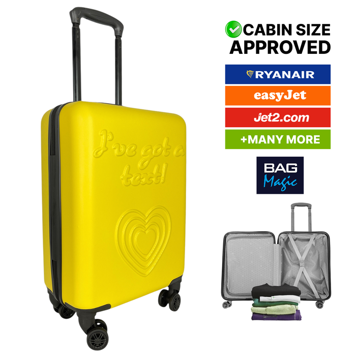 54x36x20cm Hardshell Cabin Suitcase – Lightweight ABS Hand Luggage with 8 Spinner Wheels