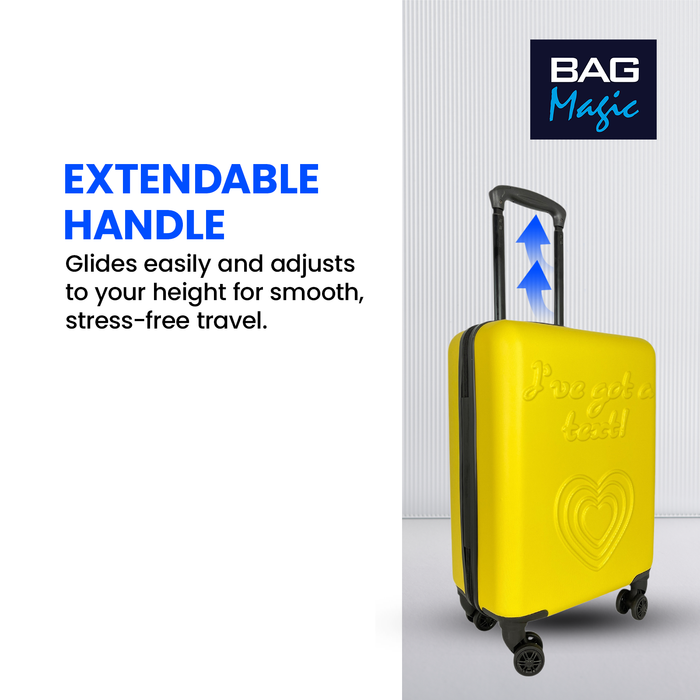 54x36x20cm Hardshell Cabin Suitcase – Lightweight ABS Hand Luggage with 8 Spinner Wheels