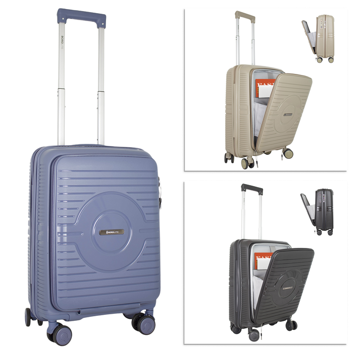 Bordlite® PP Cabin Suitcase - Lightweight Case with Lockable Front Laptop Compartment