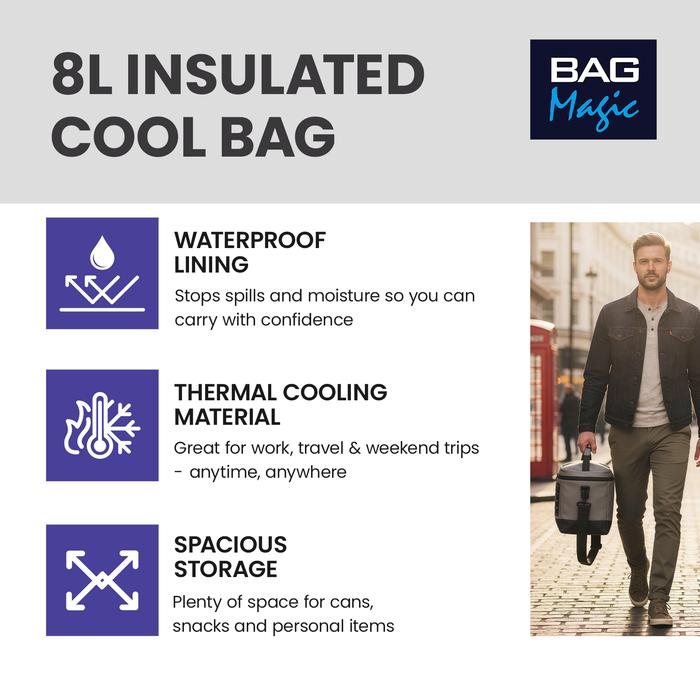 Bordlite Cooler Bag - Leakproof Waterproof Lining & Thermal Insulation - 8L & 15L sizes