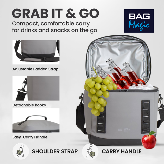 Bordlite Cooler Bag - Leakproof Waterproof Lining & Thermal Insulation - 8L & 15L sizes