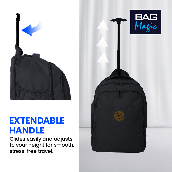 Cabin Approved 2-in-1 Wheeled Backpack & Holdall – 50x38x25cm, 47L Lightweight Trolley Bag