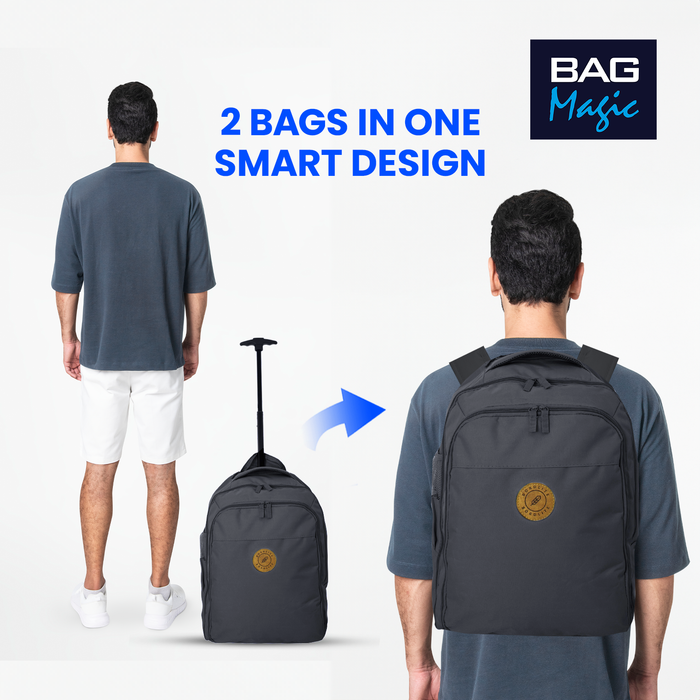 Cabin Approved 2-in-1 Wheeled Backpack & Holdall – 50x38x25cm, 47L Lightweight Trolley Bag