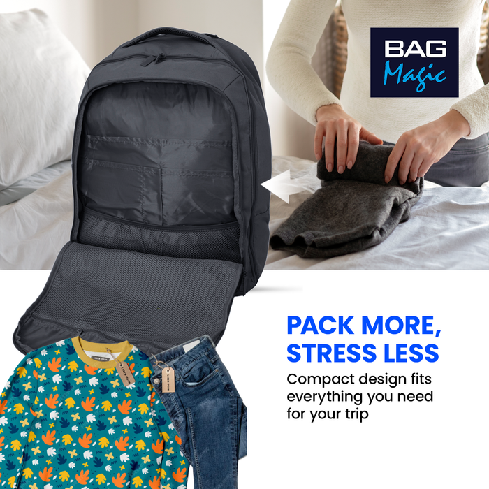Cabin Approved 2-in-1 Wheeled Backpack & Holdall – 50x38x25cm, 47L Lightweight Trolley Bag
