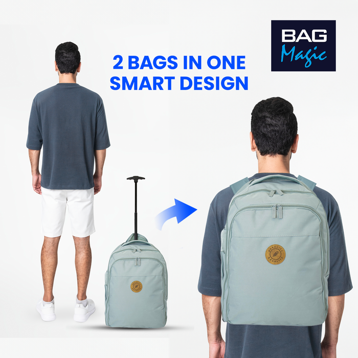 Cabin Approved 2-in-1 Wheeled Backpack & Holdall – 50x38x25cm, 47L Lightweight Trolley Bag