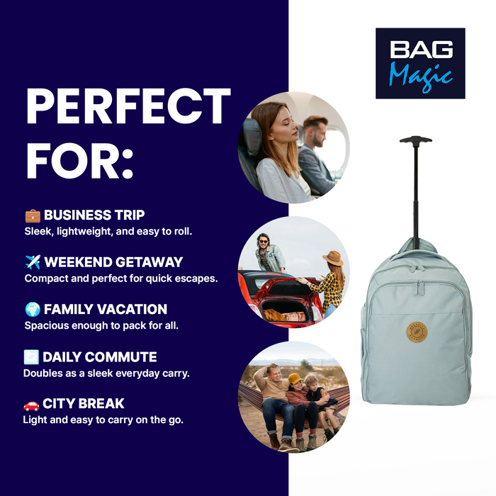 Cabin Approved 2-in-1 Wheeled Backpack & Holdall – 50x38x25cm, 47L Lightweight Trolley Bag