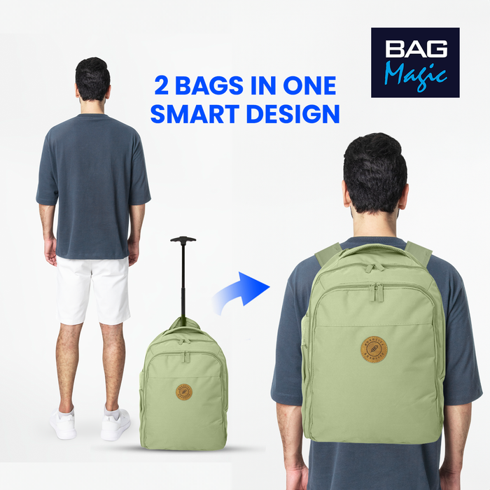 Cabin Approved 2-in-1 Wheeled Backpack & Holdall – 50x38x25cm, 47L Lightweight Trolley Bag