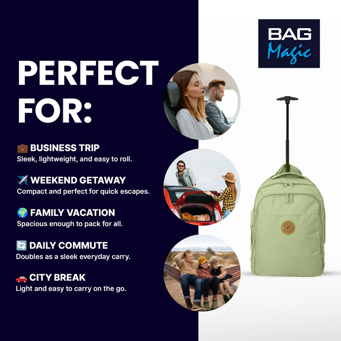 Cabin Approved 2-in-1 Wheeled Backpack & Holdall – 50x38x25cm, 47L Lightweight Trolley Bag