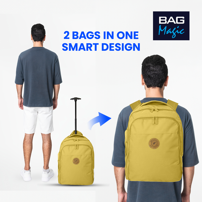 Cabin Approved 2-in-1 Wheeled Backpack & Holdall – 50x38x25cm, 47L Lightweight Trolley Bag