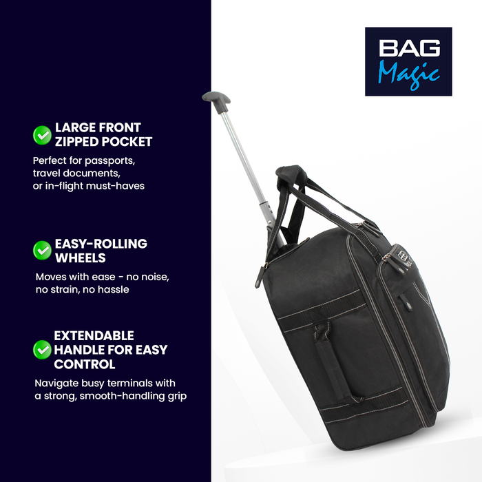 Bordlite Ryanair Approved Cabin Holdall on Wheels, 40x20x25cm, 20L