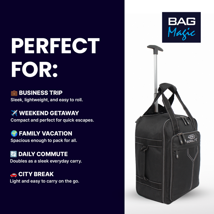 Bordlite Ryanair Approved Cabin Holdall on Wheels, 40x20x25cm, 20L