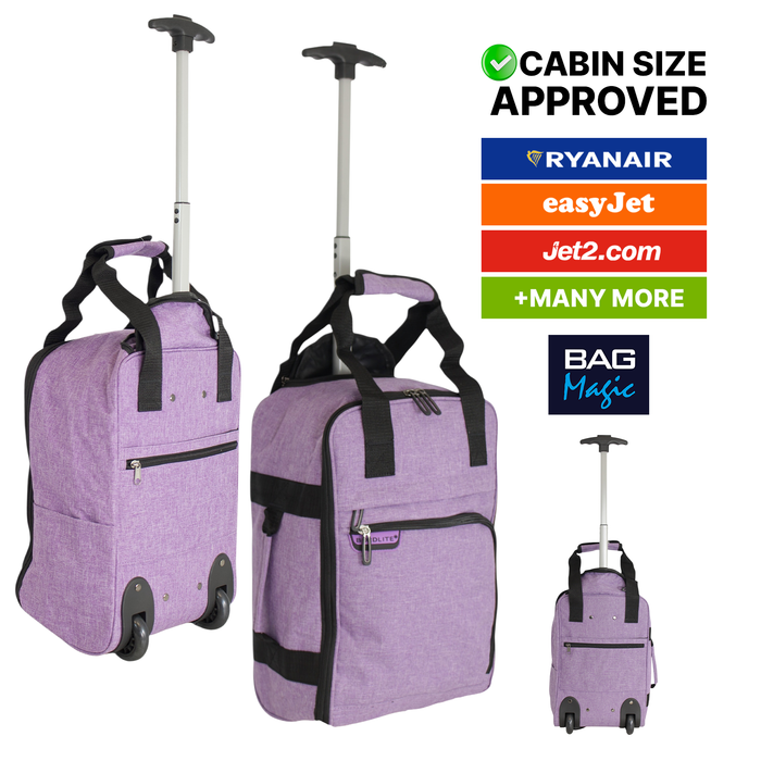 Bordlite Ryanair Approved Cabin Holdall on Wheels 40x25x20cm - Travel Bag with Extendable Handle