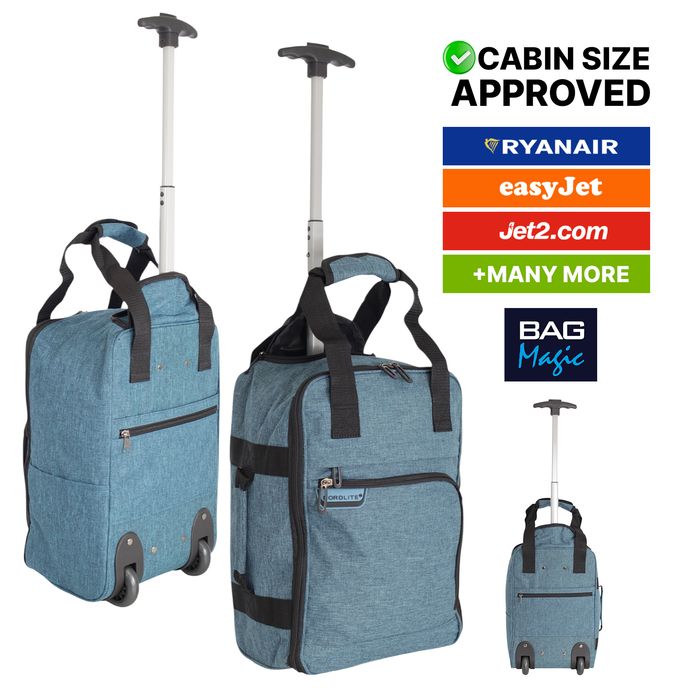 Bordlite Ryanair Approved Cabin Holdall on Wheels 40x25x20cm - Travel Bag with Extendable Handle