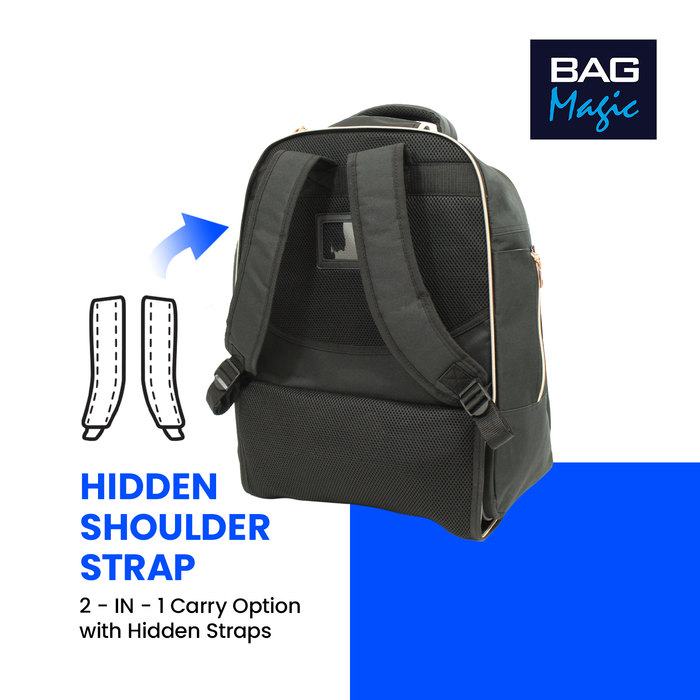 Airline Cabin Approved Rucksack on Wheels, Wheeled Holdall Travel Laptop Bag