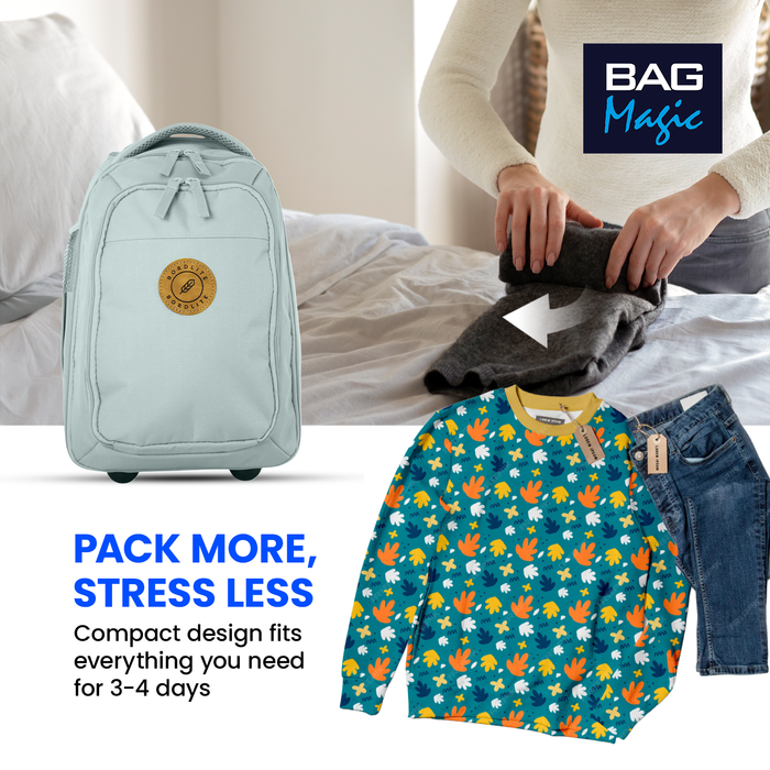 Bordlite Ryanair Cabin Approved Wheeled Backpack 40x25x20cm – 2 in 1 Wheeled Holdall + Backpack - 20L