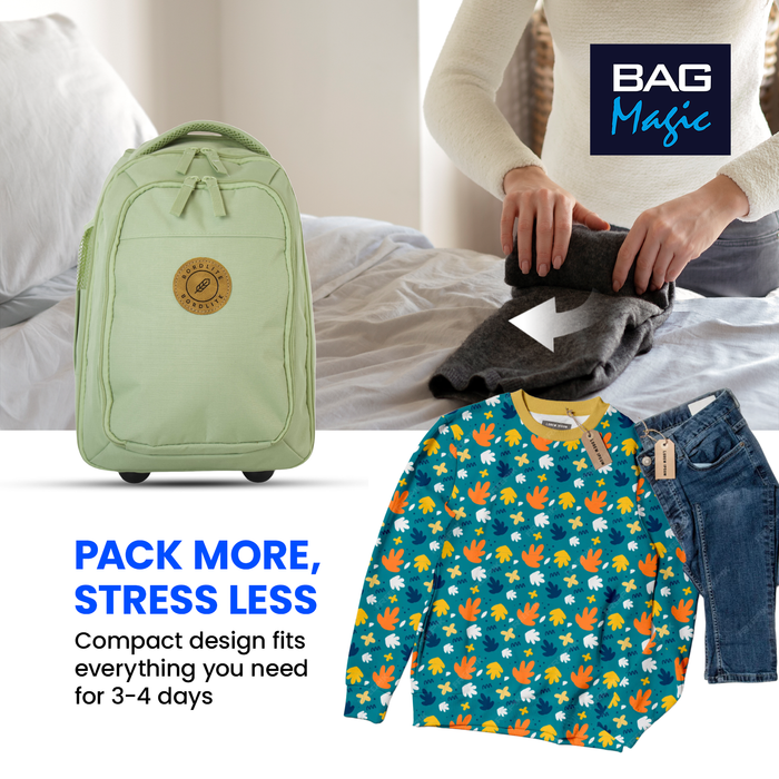 Bordlite Ryanair Cabin Approved Wheeled Backpack 40x25x20cm – 2 in 1 Wheeled Holdall + Backpack - 20L