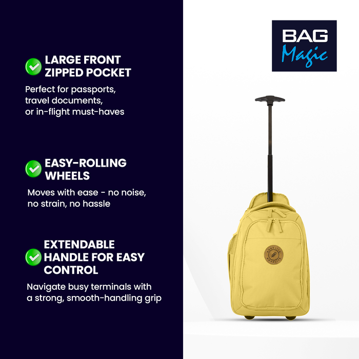 Bordlite Ryanair Cabin Approved Wheeled Backpack 40x25x20cm – 2 in 1 Wheeled Holdall + Backpack - 20L