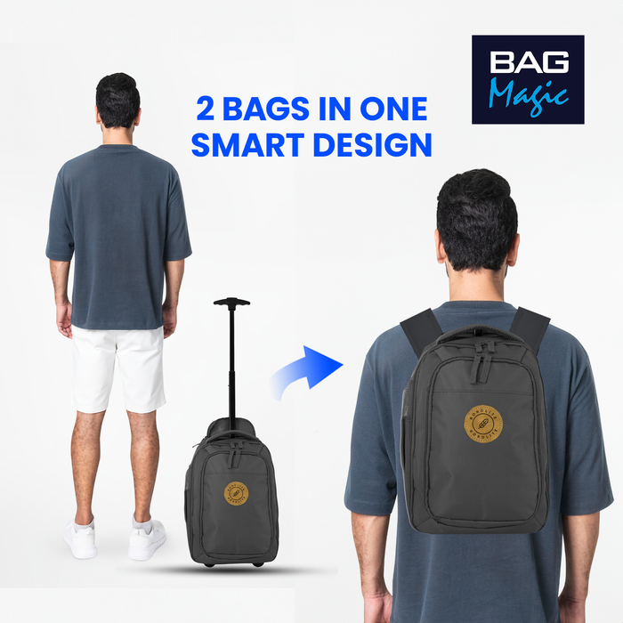 Bordlite Ryanair Cabin Approved Wheeled Backpack 40x25x20cm – 2 in 1 Wheeled Holdall + Backpack - 20L