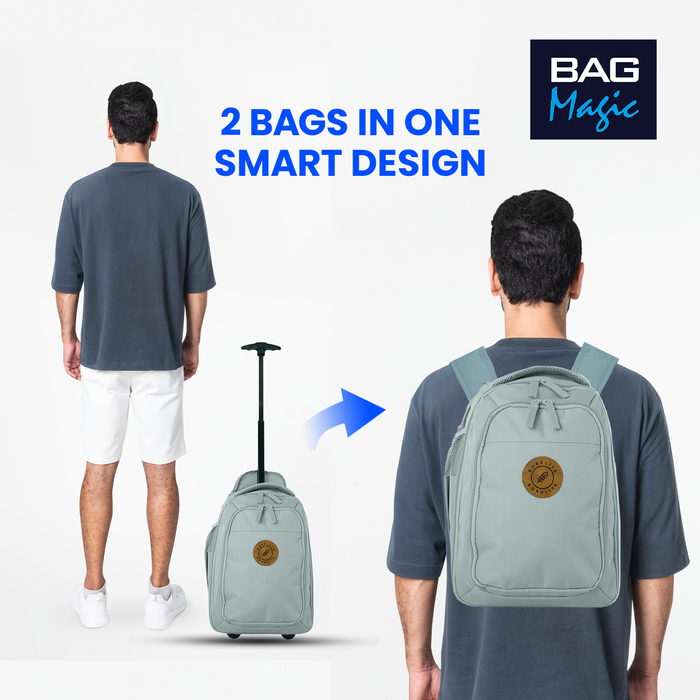 Bordlite Ryanair Cabin Approved Wheeled Backpack 40x25x20cm – 2 in 1 Wheeled Holdall + Backpack - 20L