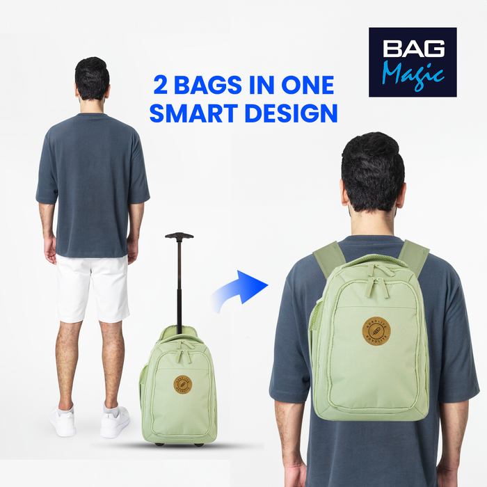 Bordlite Ryanair Cabin Approved Wheeled Backpack 40x25x20cm – 2 in 1 Wheeled Holdall + Backpack - 20L