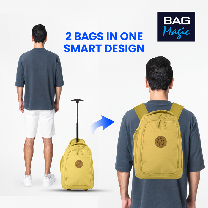 Bordlite Ryanair Cabin Approved Wheeled Backpack 40x25x20cm – 2 in 1 Wheeled Holdall + Backpack - 20L