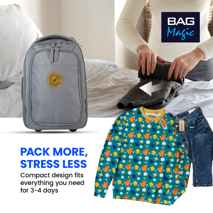 Bordlite Ryanair Cabin Approved Wheeled Backpack 40x25x20cm – 2 in 1 Wheeled Holdall + Backpack - 20L